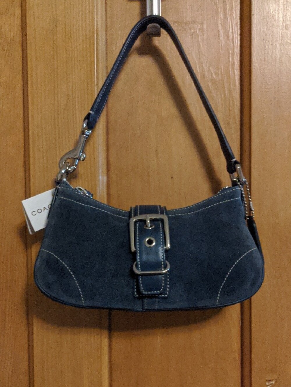 NWT COACH Hampton Demi Buckle - Navy Suede - 2003